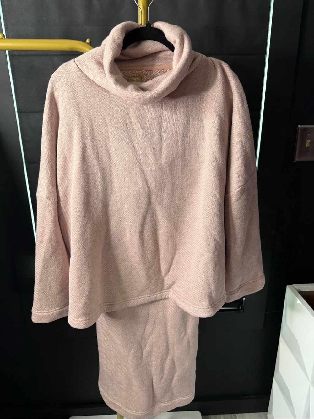 Free People Oversized Cowl Neck Sweater & Skirt